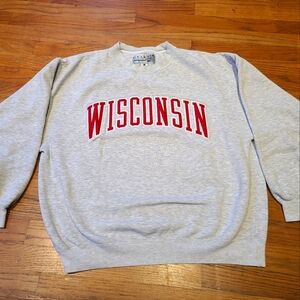 VTG 90s University of Wisconsin L unisex sweatshirt patch letters UW Madison